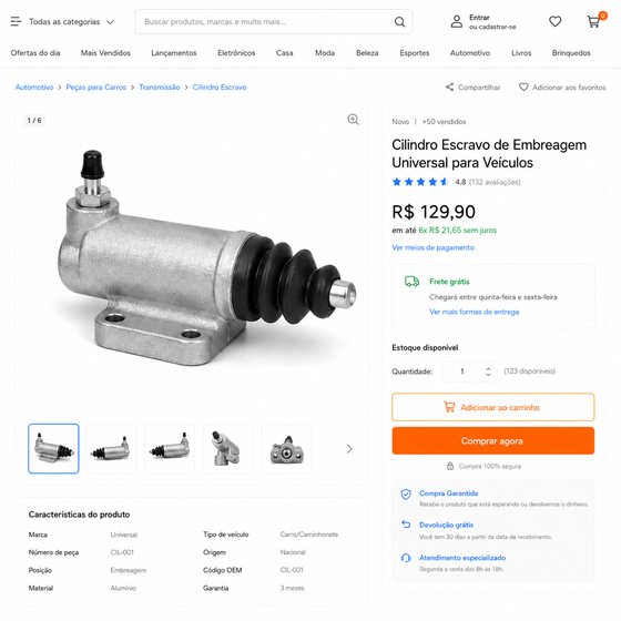 Peça aplicada em Amazon
