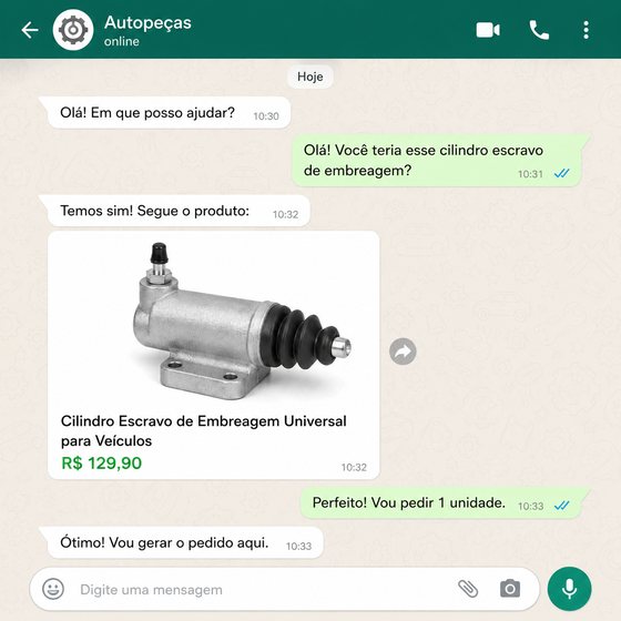 Peça aplicada em WhatsApp